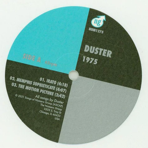 Duster - 1975 Mostly Ghost White Vinyl Edition
