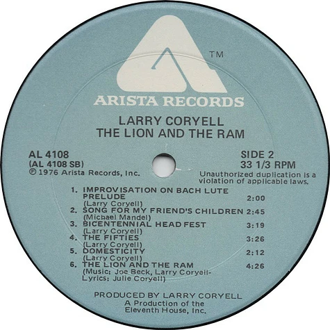 Larry Coryell - The Lion And The Ram