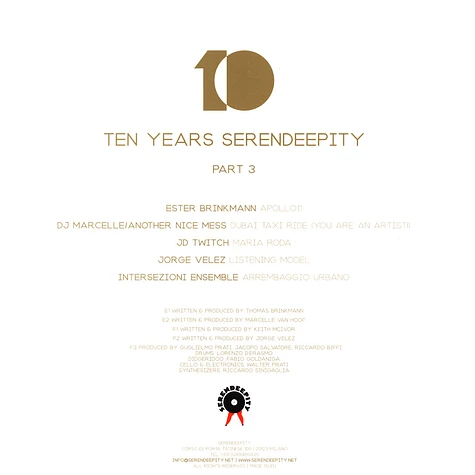 Ester Brinkmann, DJ Marcelle & Jd Twitch - Ten Years Serendeepity Part Three