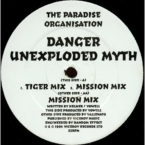 Paradise Organisation - Danger Unexploded Myth