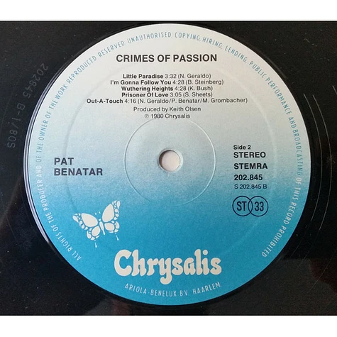 Pat Benatar - Crimes Of Passion