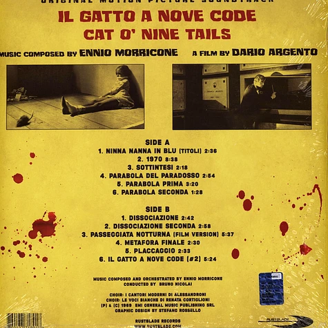 Ennio Morricone - OST Il Gatto A Nove Code / The Cat O Nine Tales Colored Vinyl Edition