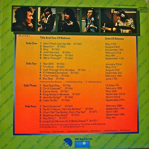 The Hollies - The History Of The Hollies - 24 Genuine Top Thirty Hits