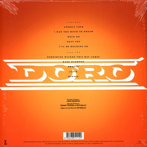 Doro - Doro Limited Colored Vinyl Edition