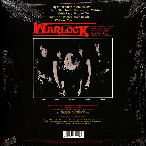 Warlock - Burning The Witches Limited Colored Vinyl Edition