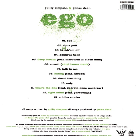Guilty Simpson & Gensu Dean - EGO Swirling Envy Vinyl Edition
