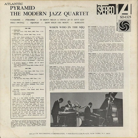 The Modern Jazz Quartet - Pyramid