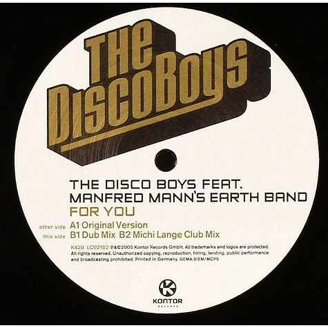 The Disco Boys Feat. Manfred Mann's Earth Band - For You