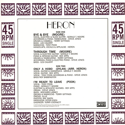 Heron - Bye And Bye Purple Vinyl Edition