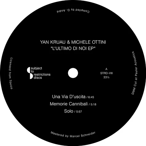 Yan Kruau & Michele Ottini - L'ultimo Di Noi EP