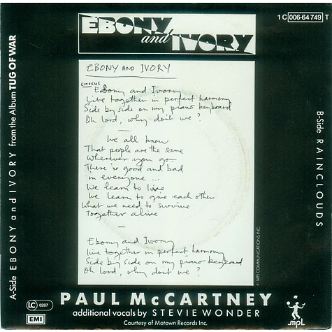 Paul McCartney - Ebony And Ivory