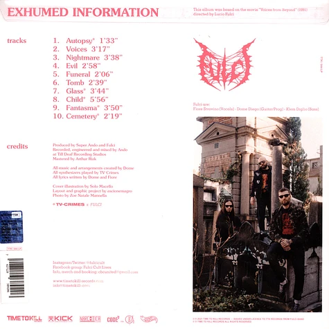 Fulci - Exhumed Information White Vinyl Edition