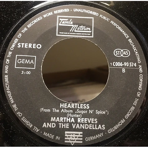 Martha Reeves & The Vandellas - Taking My Love (And Leaving Me) / Heartless