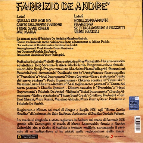 Fabrizio De André - Fabrizio De Andrè (L'indiano)