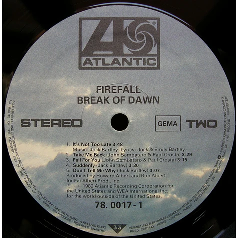 Firefall - Break Of Dawn