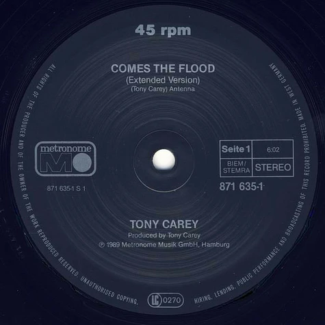 Tony Carey - Comes The Flood