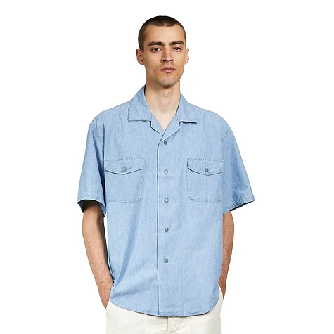 orSlow - US Navy Officer Half Sleeve Shirt (Chambray Bleached) | HHV