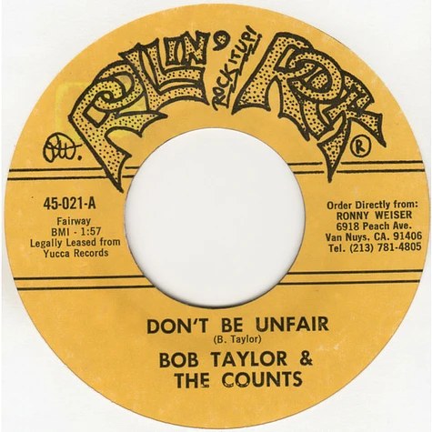 Bob Taylor And The Counts - Don't Be Unfair