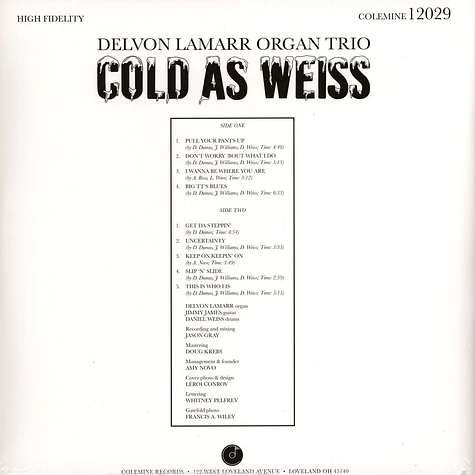 Delvon Lamarr Organ Trio - Cold As Weiss HHV Exclusive Clear Vinyl Edition