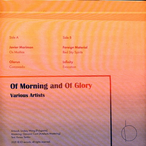 iO - Of Morning And Of Glory