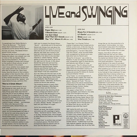 Gerald Wilson Orchestra - Live And Swinging