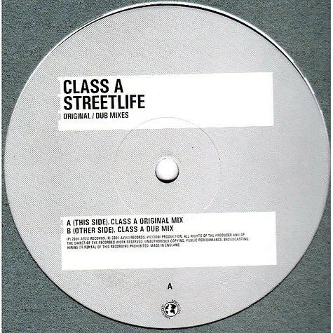 Class A - Streetlife (Original / Dub Mixes)