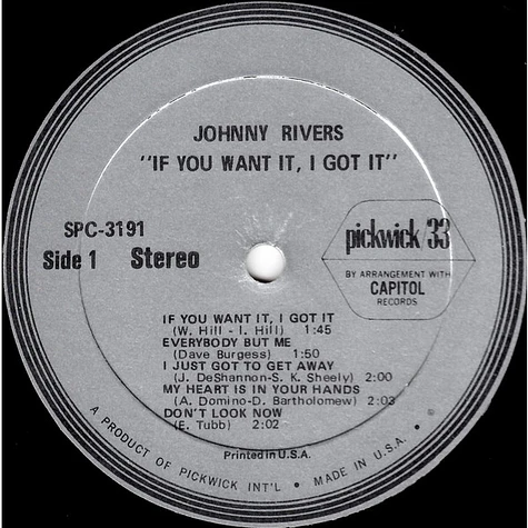 Johnny Rivers - If You Want It, I Got It