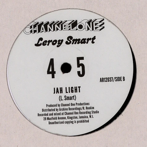 Leroy Smart - Be Conscious / Jah Light