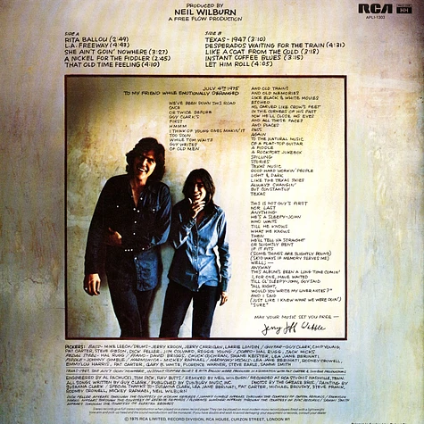 Clarks Design Chart Guy Clark - Old No. 1 - Vinyl LP - 1975 - UK - Original | HHV