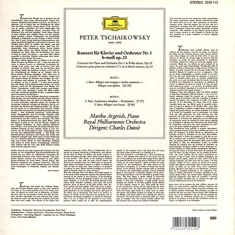 Martha Argerich / Charles Dutoit / Royal Philharmonica - Tschaikowsky: Klavierkonzert 1 B-Moll