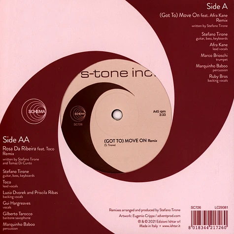 S-Tone Inc. - (Got To) Move On / Rosa Da Ribeira Remixes