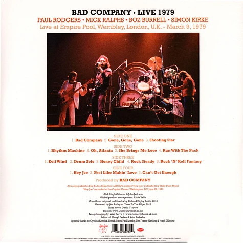 Bad Company - Live 1979 Record Store Day 2022 Opaque Orange Vinyl Edition