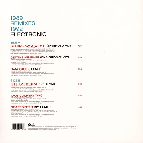 Electronic - Remix Mini Album Record Store Day 2022 Vinyl Edition