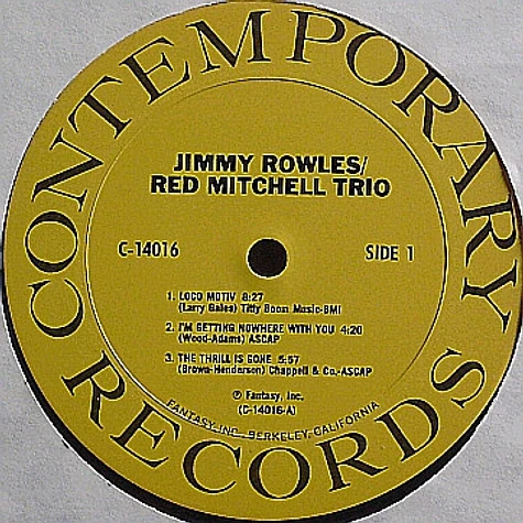 Jimmy Rowles, Red Mitchell, Colin Bailey - The Jimmy Rowles / Red Mitchell Trio