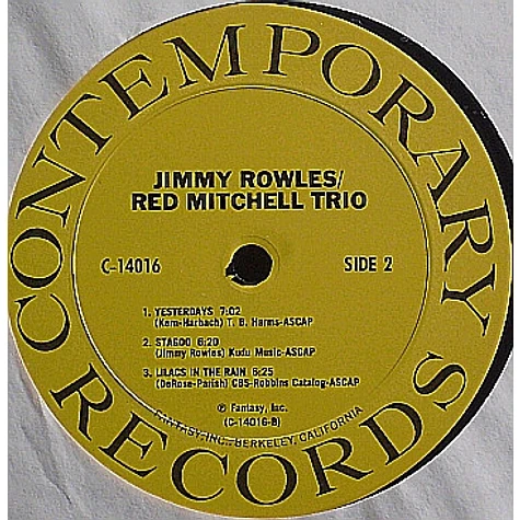 Jimmy Rowles, Red Mitchell, Colin Bailey - The Jimmy Rowles / Red Mitchell Trio