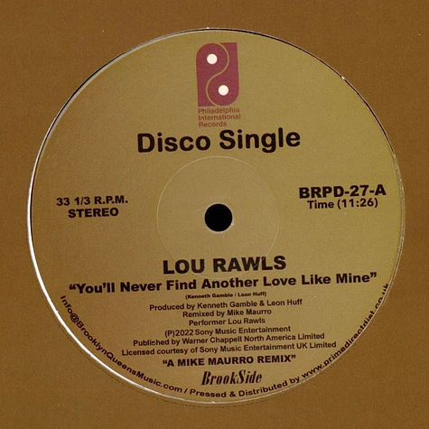 Lou Rawls - You'll Never Find Another Love Like Mine / See You When I Git There Mike Maurro Remixes