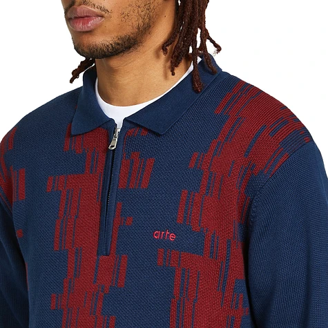 Arte Antwerp - Abstract Stripe Knit Polo