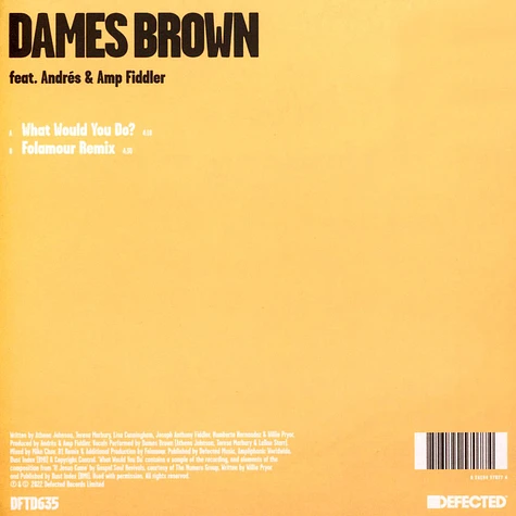 Dames Brown - What Would You Do? Feat. Andrés & Amp Fiddler