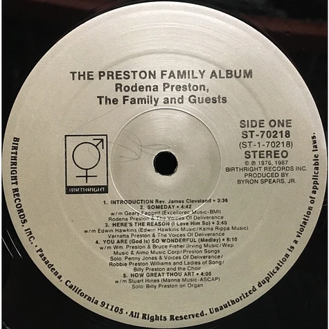 Rodena Preston - The Preston Family Album