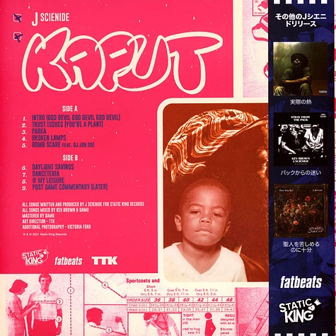 J. Scienide - Kaput!!! Navy/Pink Splattered Vinyl Edition