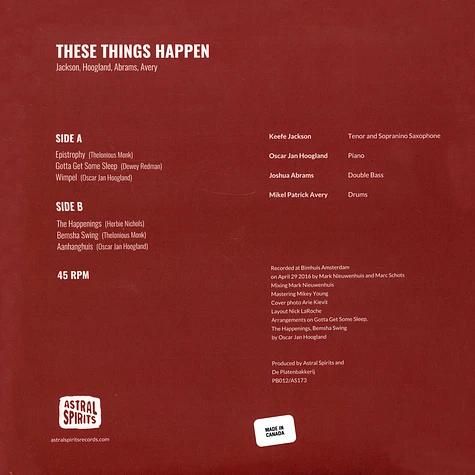 Keefe Jackson / Oscar Jan Hoogland / Joshua Abrams / Mikel Patrick Averu - These Things Happen