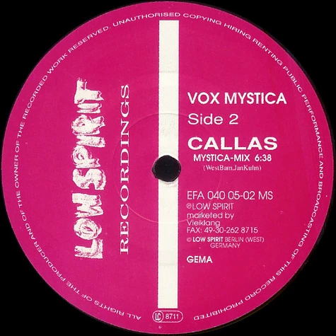 Vox Mystica - Callas