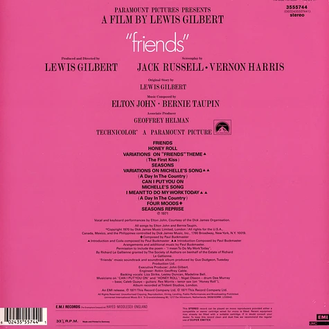 Elton John - OST Friends Limited Pink Vinyl Edition