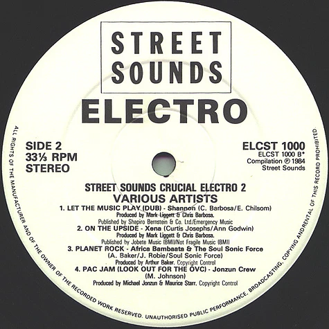 V.A. - Street Sounds Crucial Electro 2 - Vinyl LP - 1984 - UK