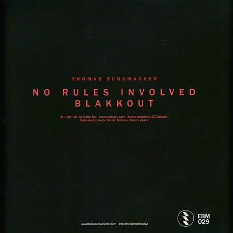 Thomas Schumacher - No Rules Involved / Blackout