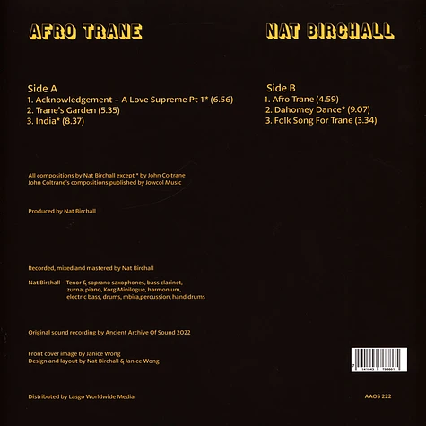 Nat Birchall - Afro Trane White Vinyl Edition