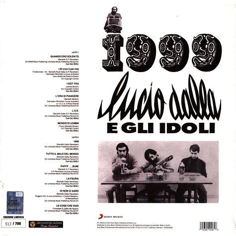 Lucio Dalla - 1999 White Vinyl Edition