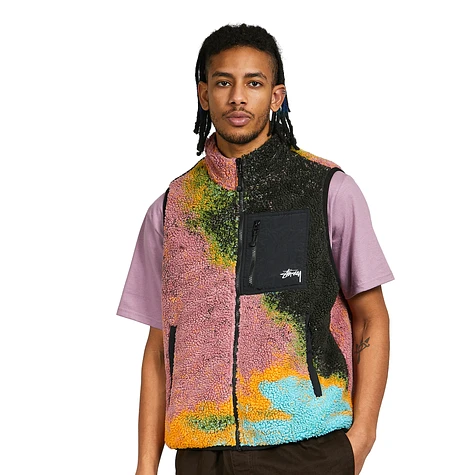 Stüssy - Jacquard Dye Sherpa Vest (Berry) | HHV