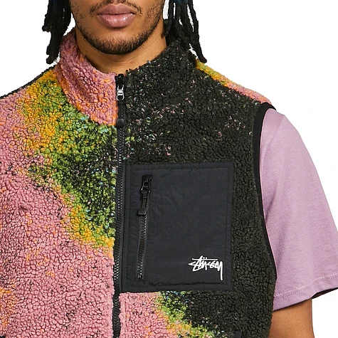 Stüssy - Jacquard Dye Sherpa Vest (Berry) | HHV