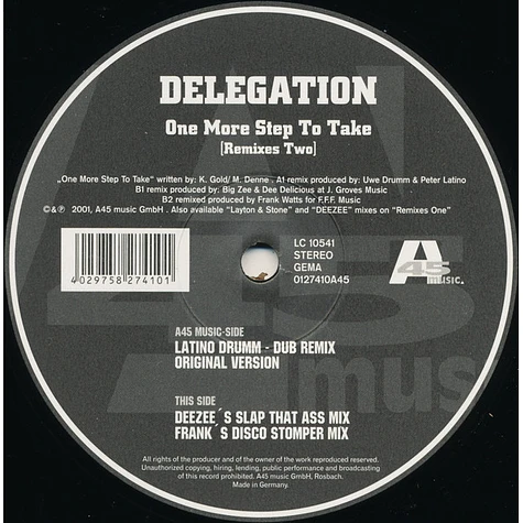 Delegation - One More Step To Take (Remixes Two)